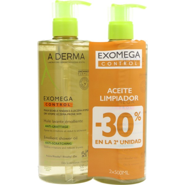 Aderma Exomega Aceite de Ducha y Baño 2 X 500 ml